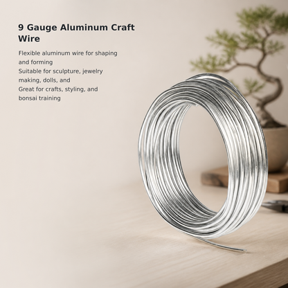 9-Gauge Aluminum Craft Wire – 3 mm × 50 Feet
