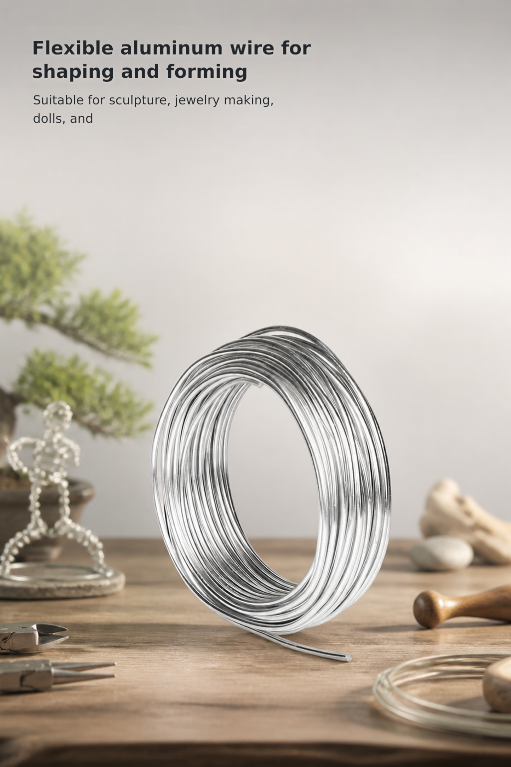 9-Gauge Aluminum Craft Wire – 3 mm × 50 Feet