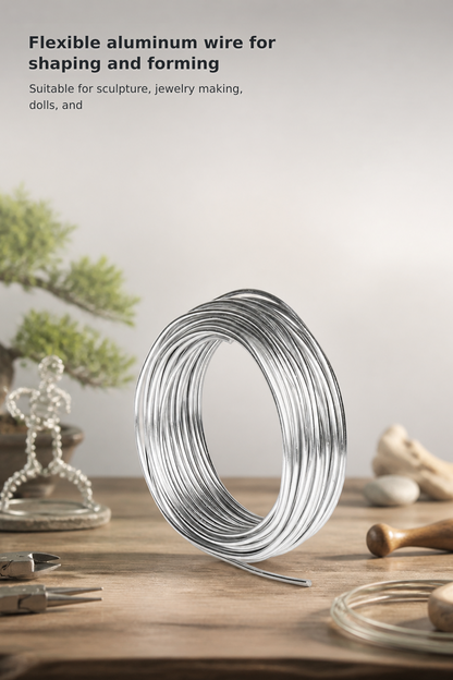 9-Gauge Aluminum Craft Wire – 3 mm × 50 Feet