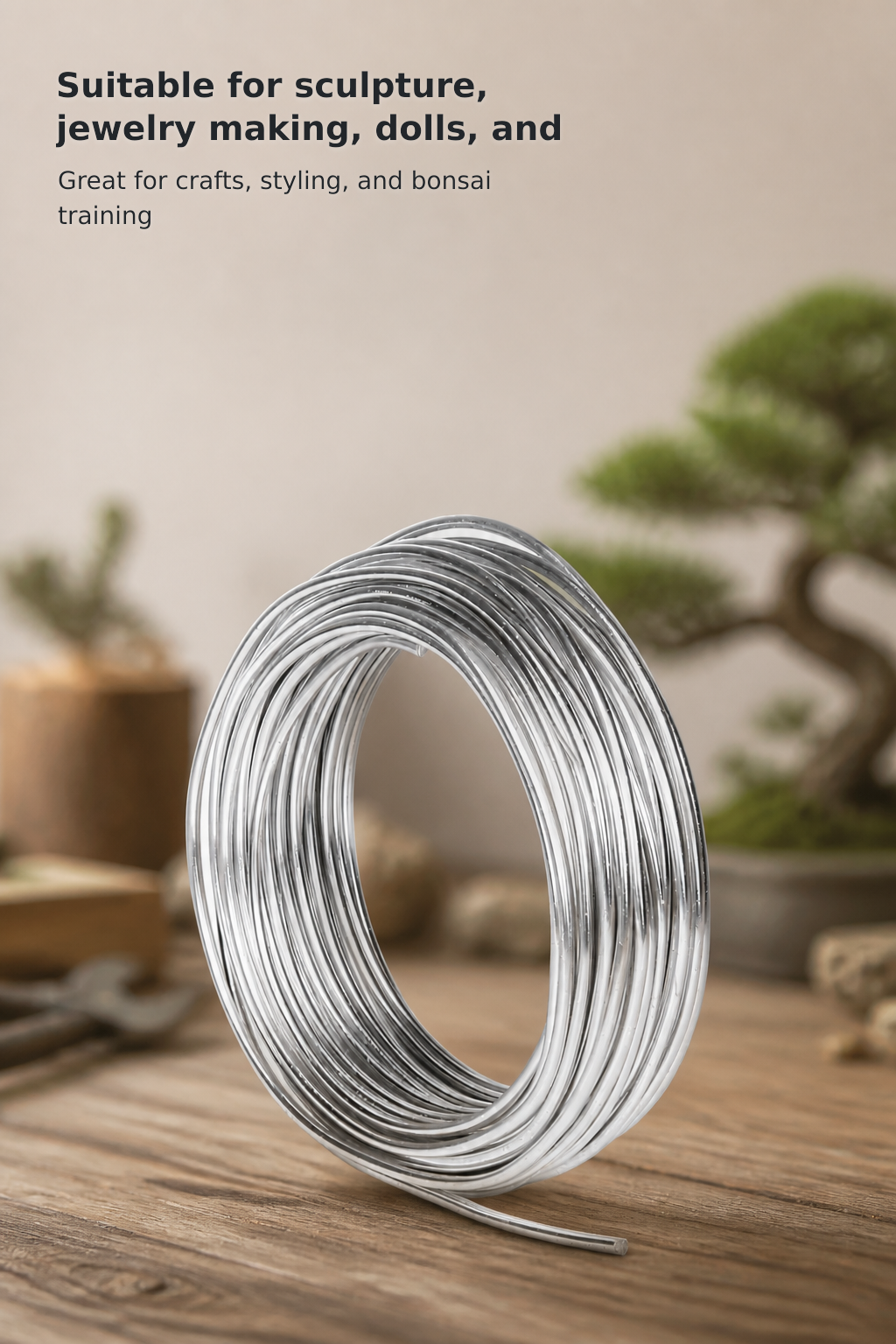 9-Gauge Aluminum Craft Wire – 3 mm × 50 Feet